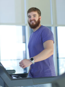 Fit man on treadmill